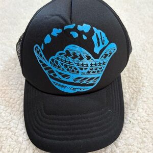Black Cap with Blue Graphic | Hawaii Islands | Hang Ten Graphic
